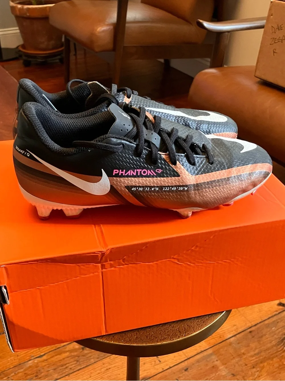 Nike Phantom GT2 Kids' Black and Copper  Soccer Cleats